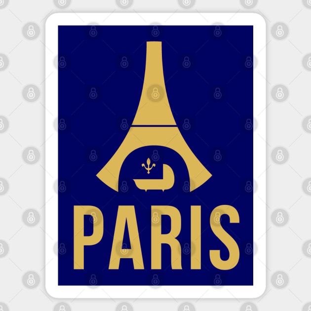 Paris France Gold Magnet by VRedBaller
